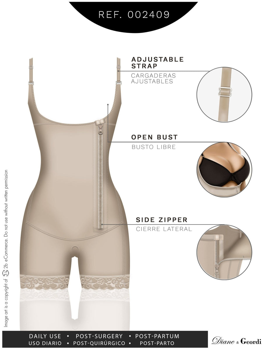 Diane and Geordi 2396 Post-surgery Strong Compression Bodysuit Shapewear  Fajas 