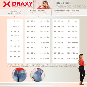 DRAXY 1322 Women Colombian Butt lifter Skinny Jeans - My Fajas Colombianas