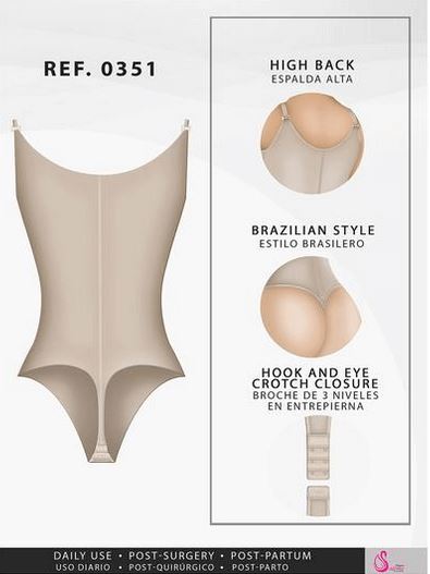 Colombian Faja High Back Brazilian Body 0351 - Salome Colombian Shapewear  Body Line - Productos de Colombia.com